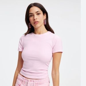 NWT Good American super stretch pink baby tee
